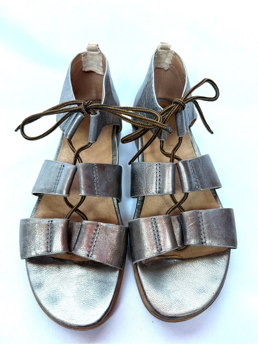 Gentle Souls Kenneth Cole Metallic Leather Lace Up Sandals Women’s 9.5